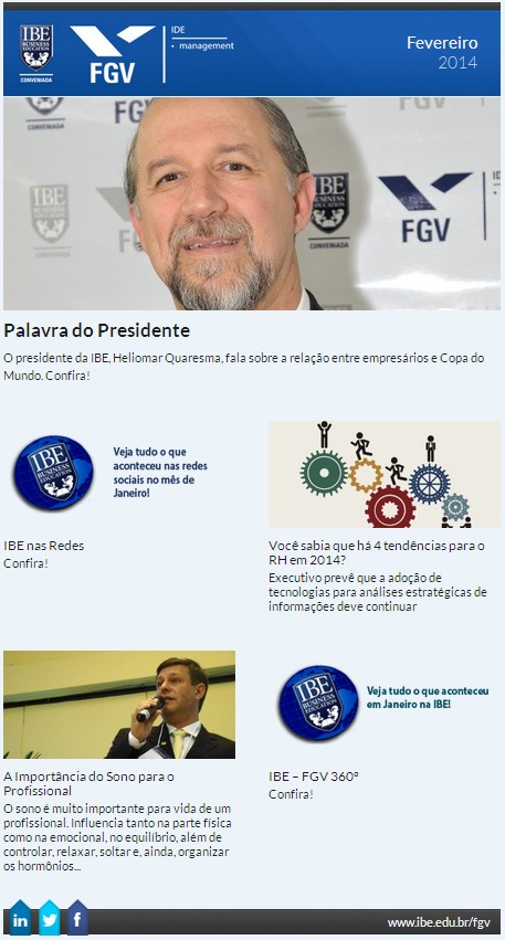 Newsletter IBE FGV Fevereiro de 2014