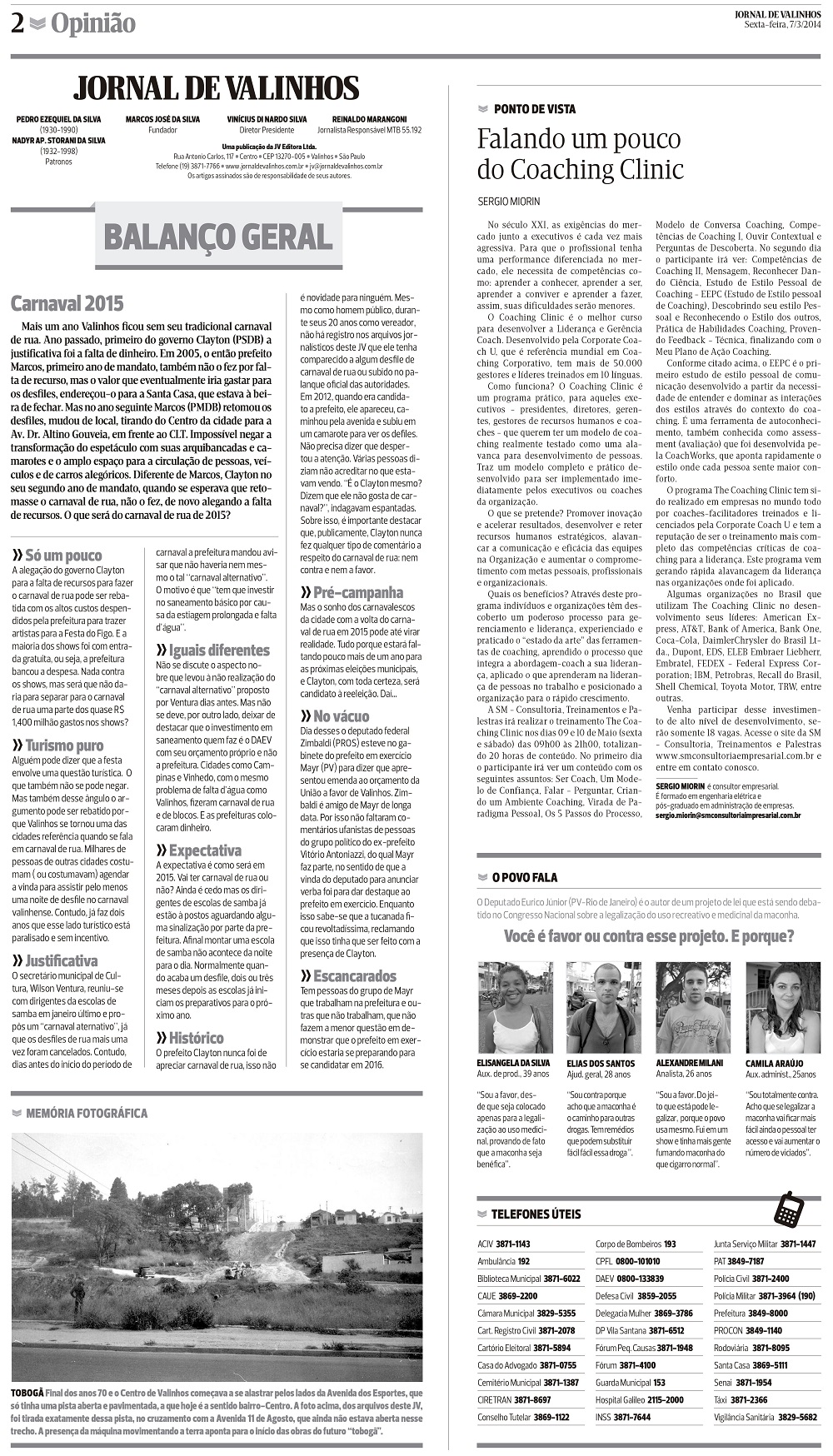 Coaching Clinic -Jornal de Valinhos 07-03-2014