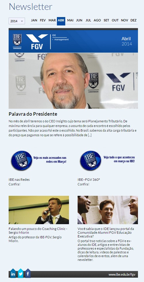 Newsletter IBE FGV Abril de 2014