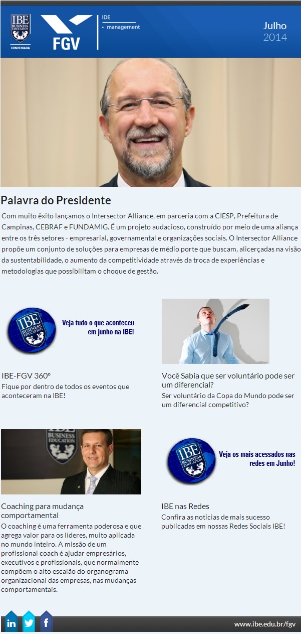 Newsletter IBE FGV Julho 2014